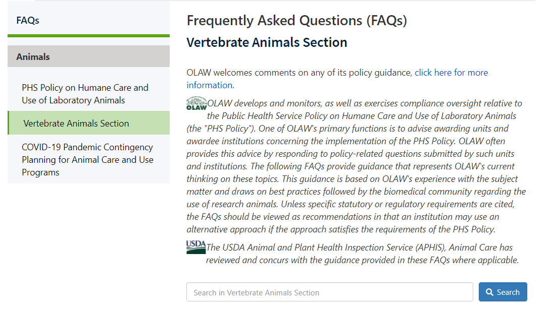 New OLAW FAQs page now available | OLAW New OLAW FAQs page now available | OLAW